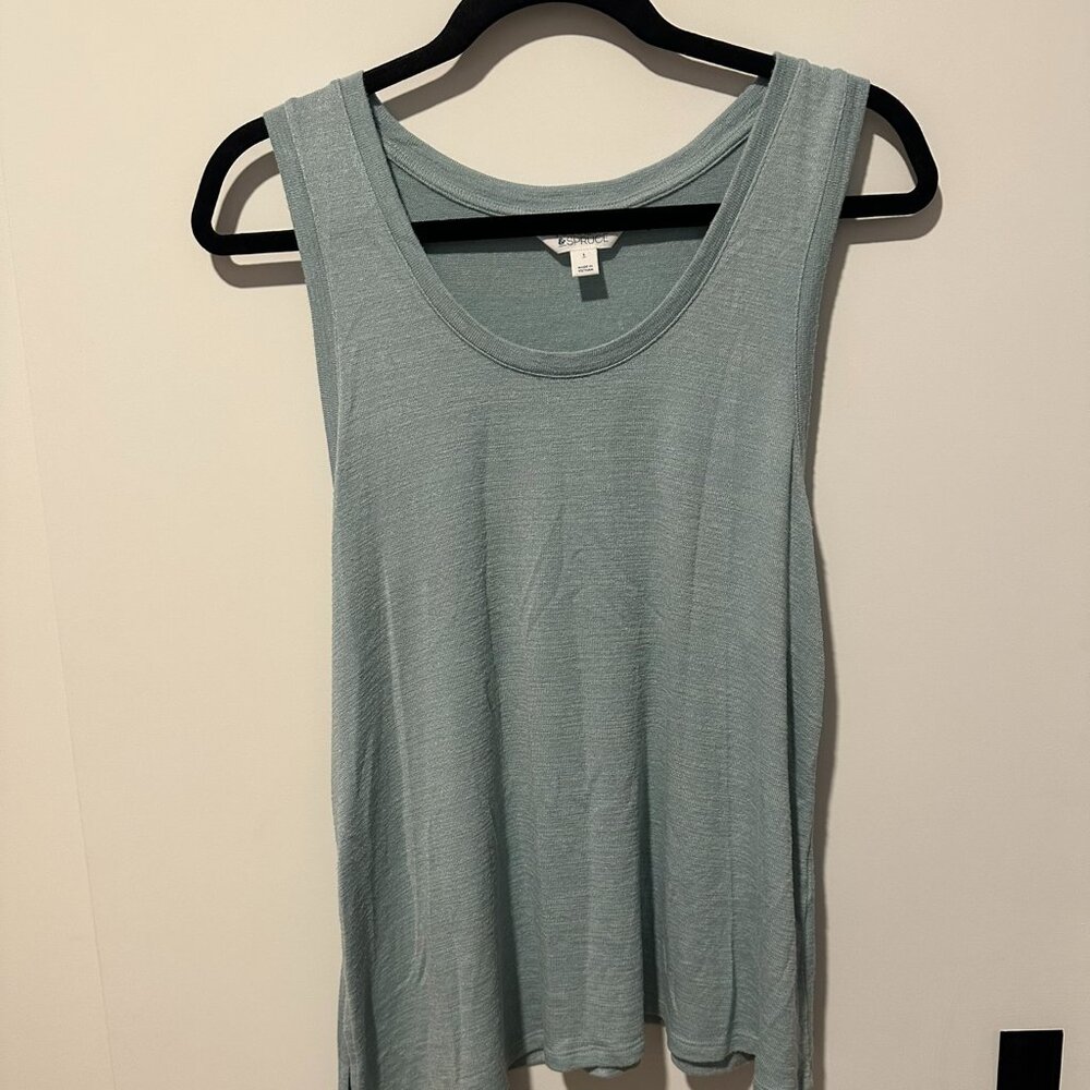 Market & Spruce Light Blue Asymmetrical Hem Tank – Size L